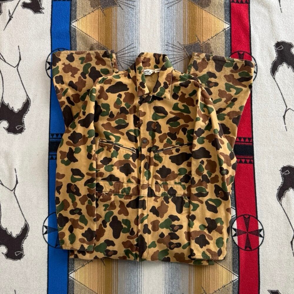 Vintage Men’s Duxbak Duck Camo Coveralls Size Medium Hunting Camouflage Outdoor
